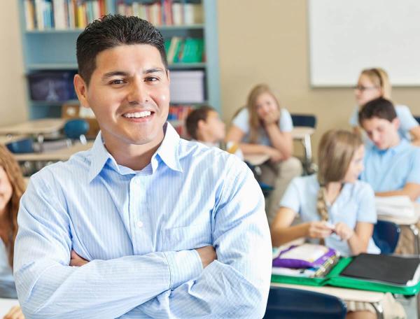 Teacher in front of class