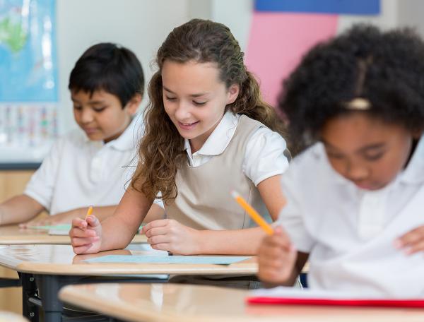 Children doing tests