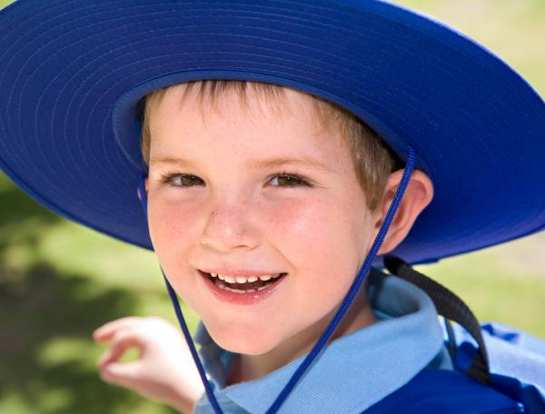 Child in school uniform